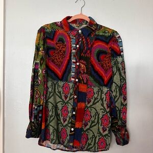 Farm Rio button down shirt Size XS